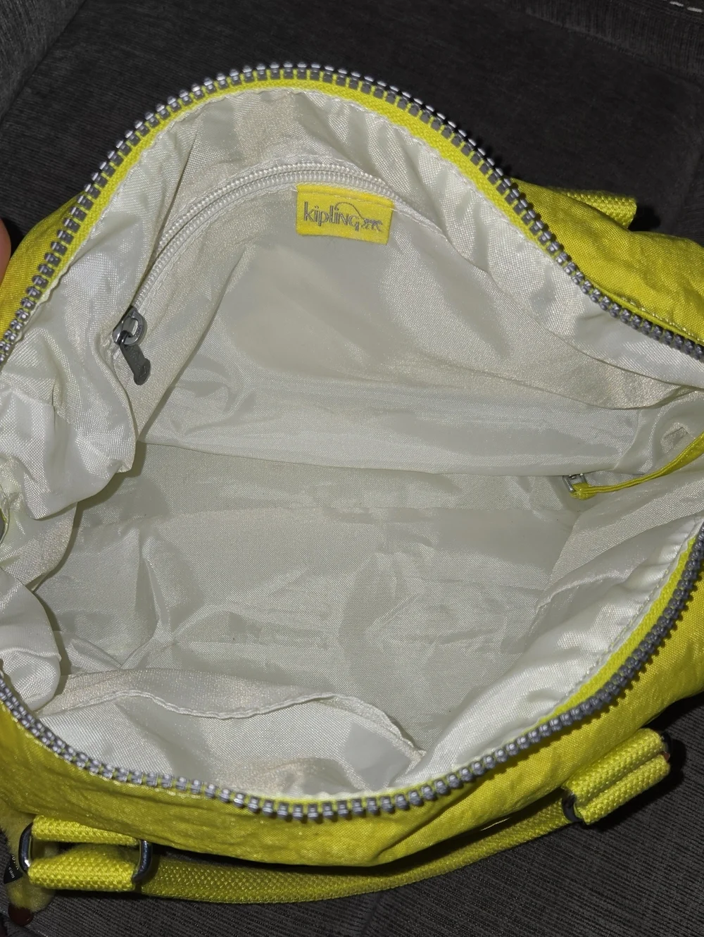 Kipling Yellow Satchel with Monkey Keychain